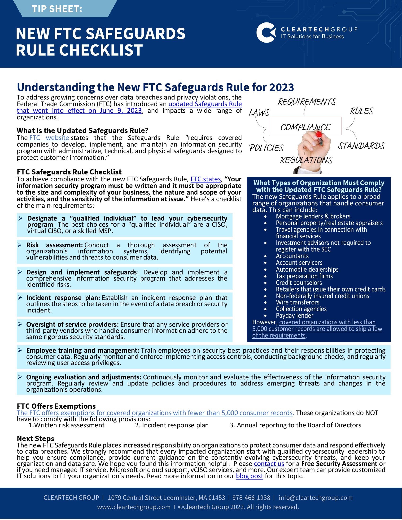 FTC safeguards checklist