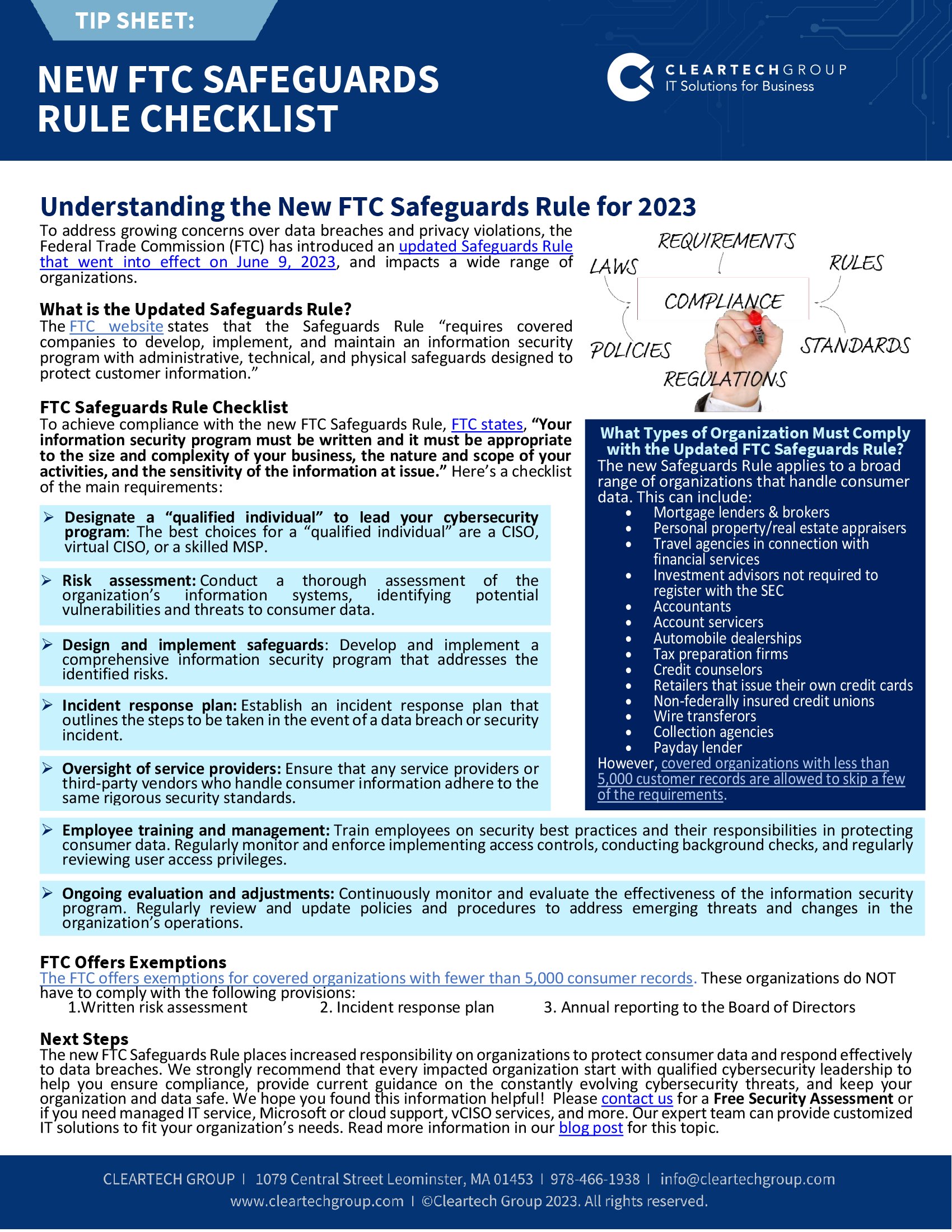 FTC safeguards checklist 